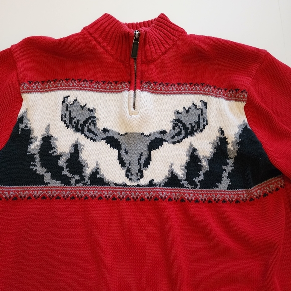 Chaps Red Sweater XL Vintage Holiday - Picture 9 of 11